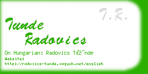 tunde radovics business card